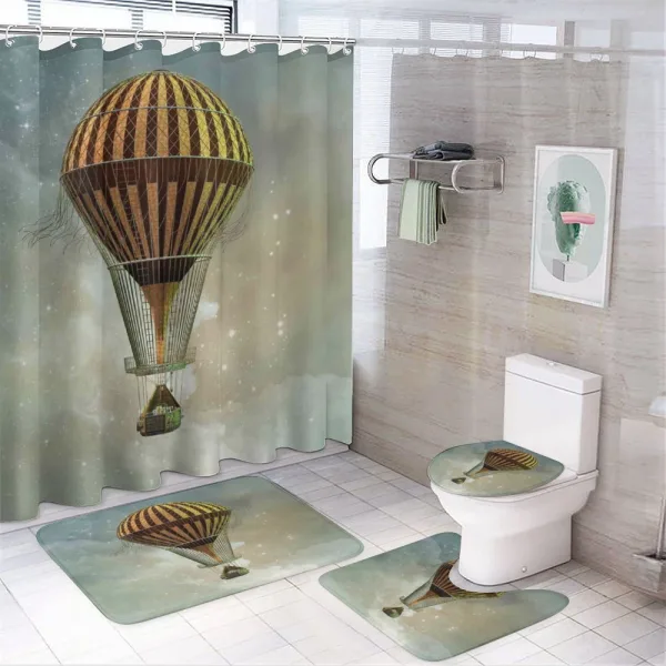 Air Balloon and Stars on a shower curtain