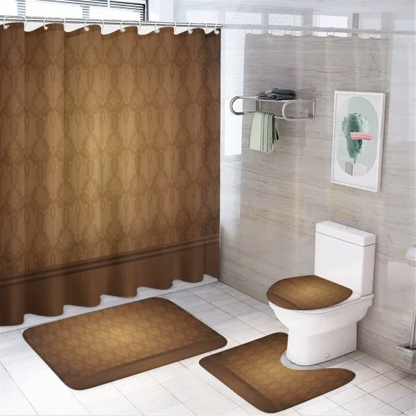 Antique Damask Royal Aged on a shower curtain