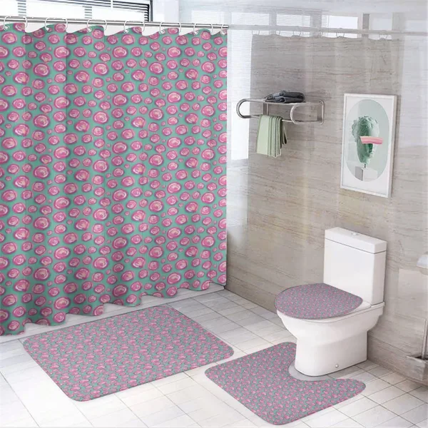 Artwork of Swirls on a shower curtain