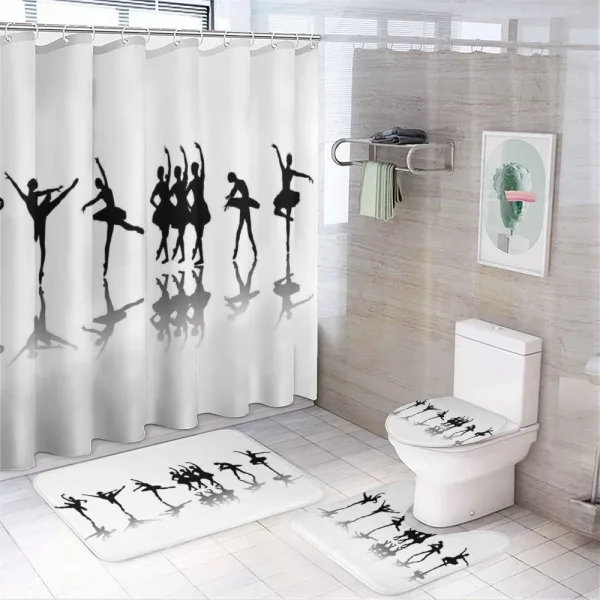 Ballerinas on Stage Dance on a shower curtain