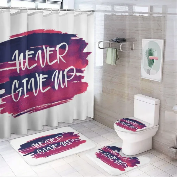 Brushstrokes with Words on a shower curtain