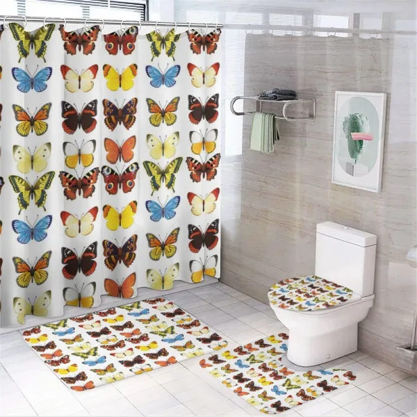 Butterflies Many Shapes on a shower curtain