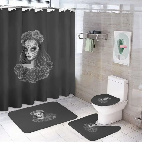 Calavera Girl on a shower curtain