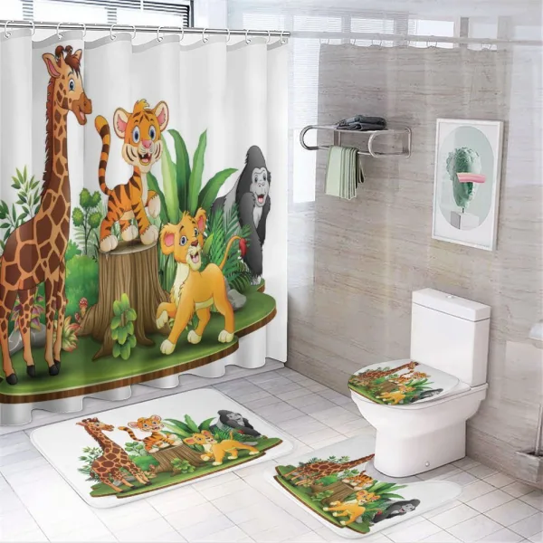 Colorful Forest Wildlife on a shower curtain