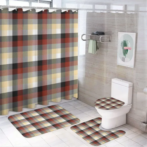 Colorful Quilt Motif Abstract on a shower curtain