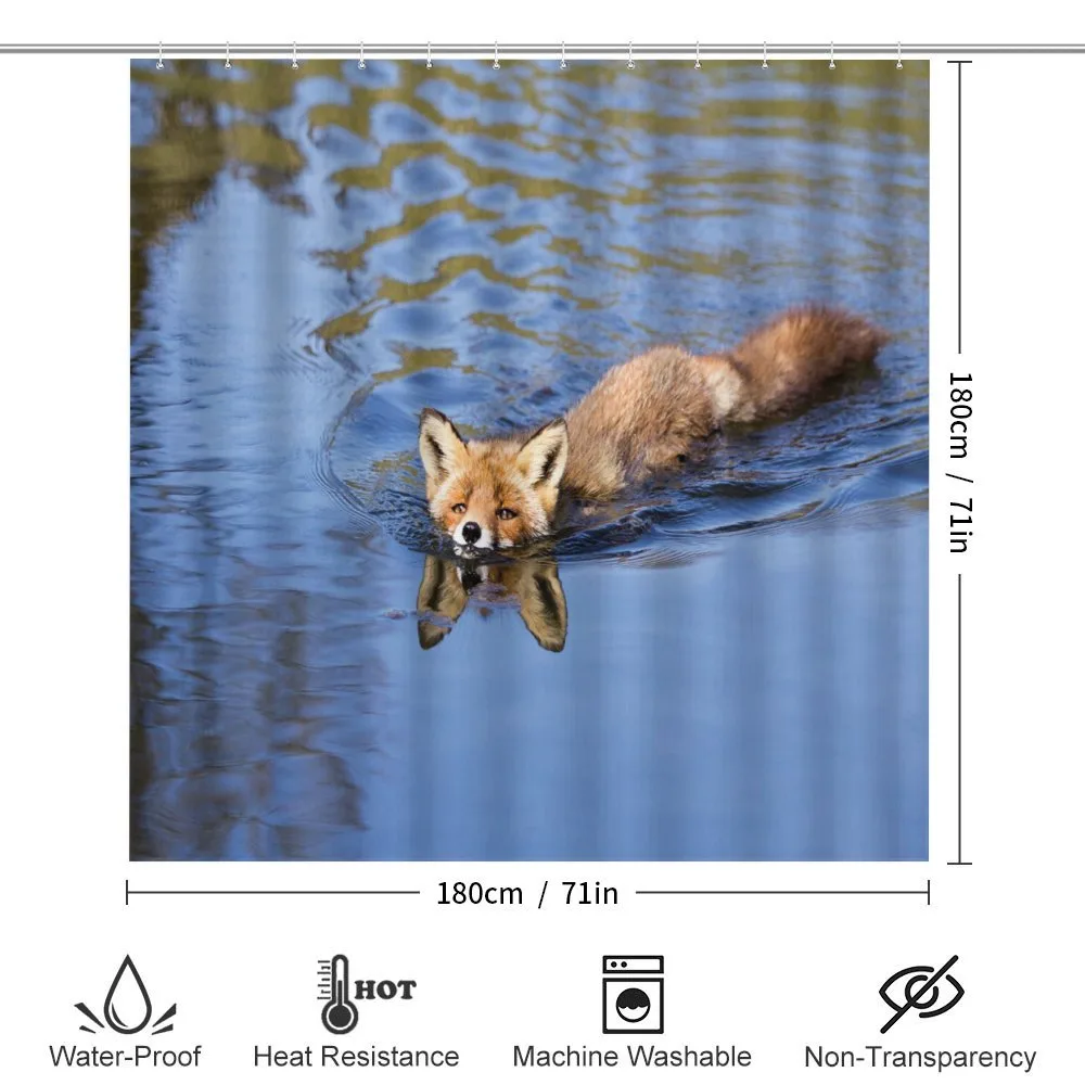 Fox Swimming in River — Detail 2