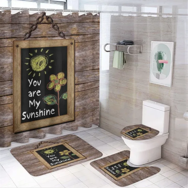 Love Words on Blackboard on a shower curtain