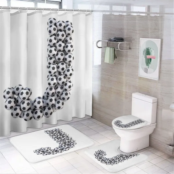 Soccer Futboll Theme on a shower curtain