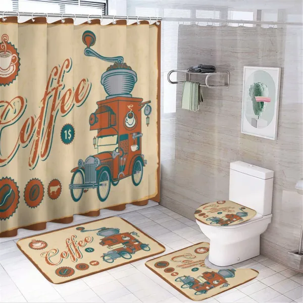 Truck Coffee Grinder on a shower curtain