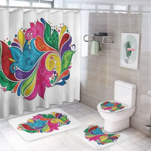 Vibrant Colorful Leaves on a shower curtain