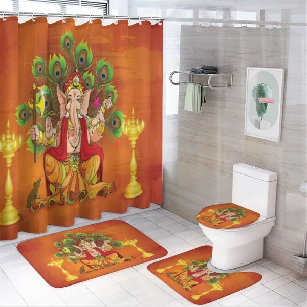 Asian Throne and Peacock on a shower curtain
