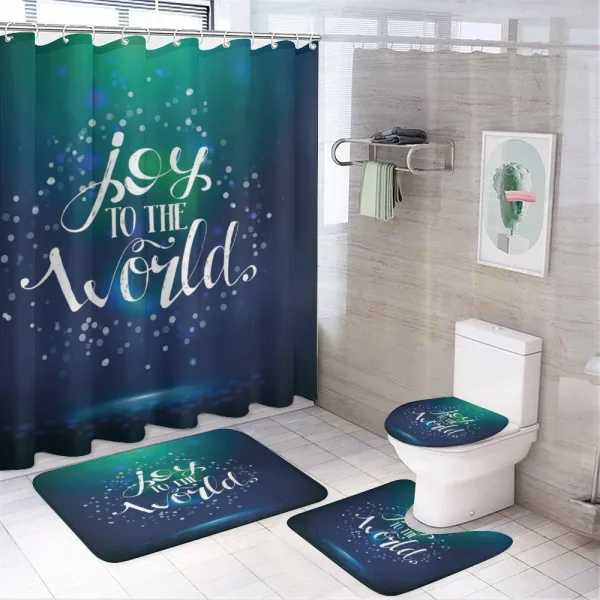 Calligraphy Joy to World on a shower curtain