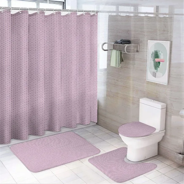 Circles and Hexagons Art on a shower curtain