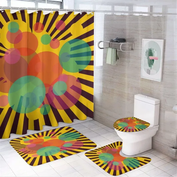 Circular Stripes on a shower curtain