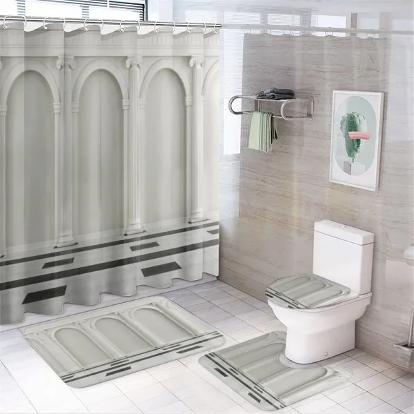 Classic Interior Column on a shower curtain