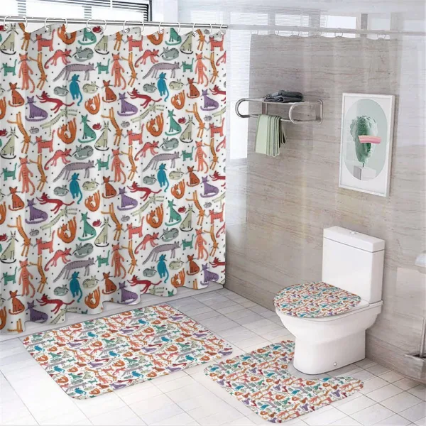 Colorful Sketch Composition on a shower curtain