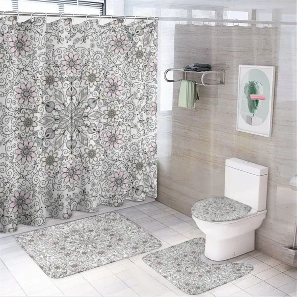 Flower Swirls Doily Style on a shower curtain