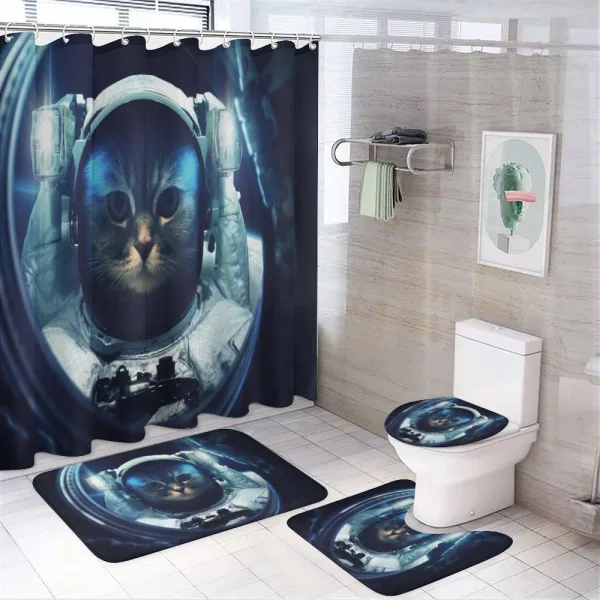 Glass Rocket Galaxy on a shower curtain