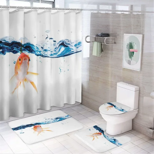 Goldfish Swimming in Water on a shower curtain