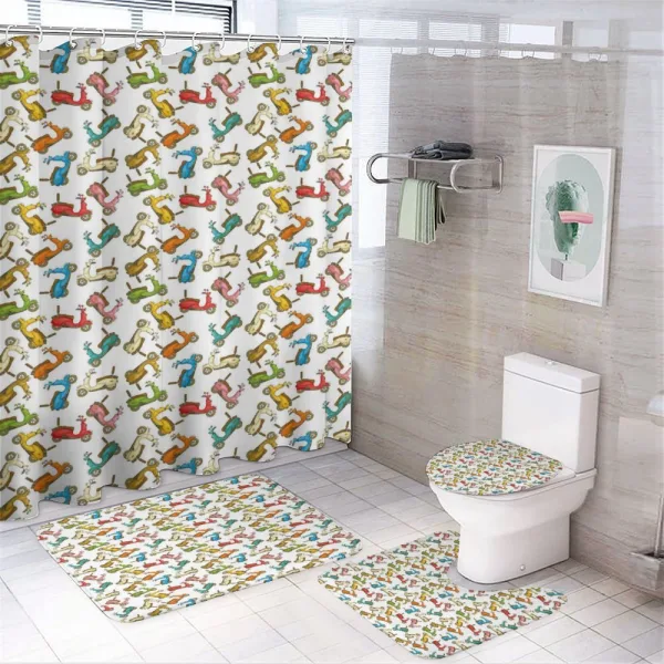 Italian Moped Retro on a shower curtain