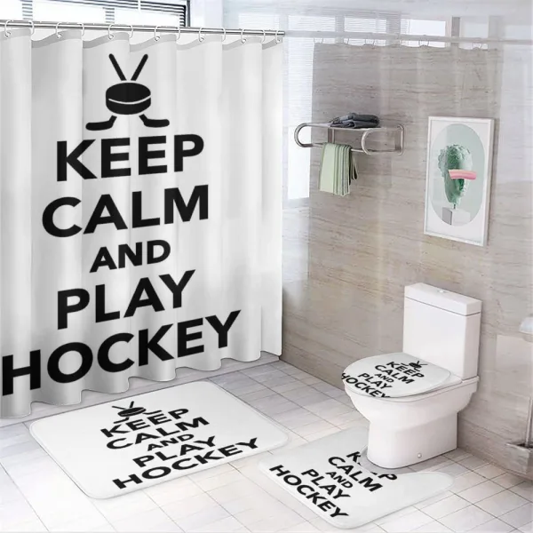 Keep Calm and Play Words on a shower curtain