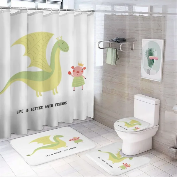 Life is Better with Friends on a shower curtain