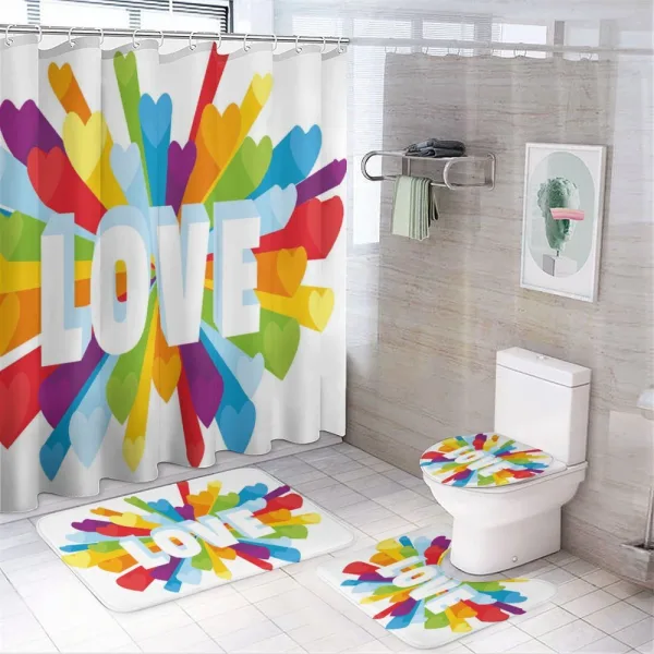 Love Burst Gay LGBT on a shower curtain