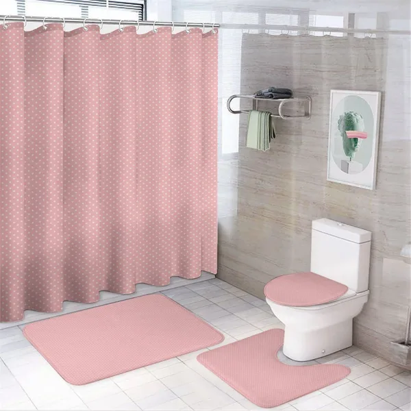 Motifs with Shapes on a shower curtain