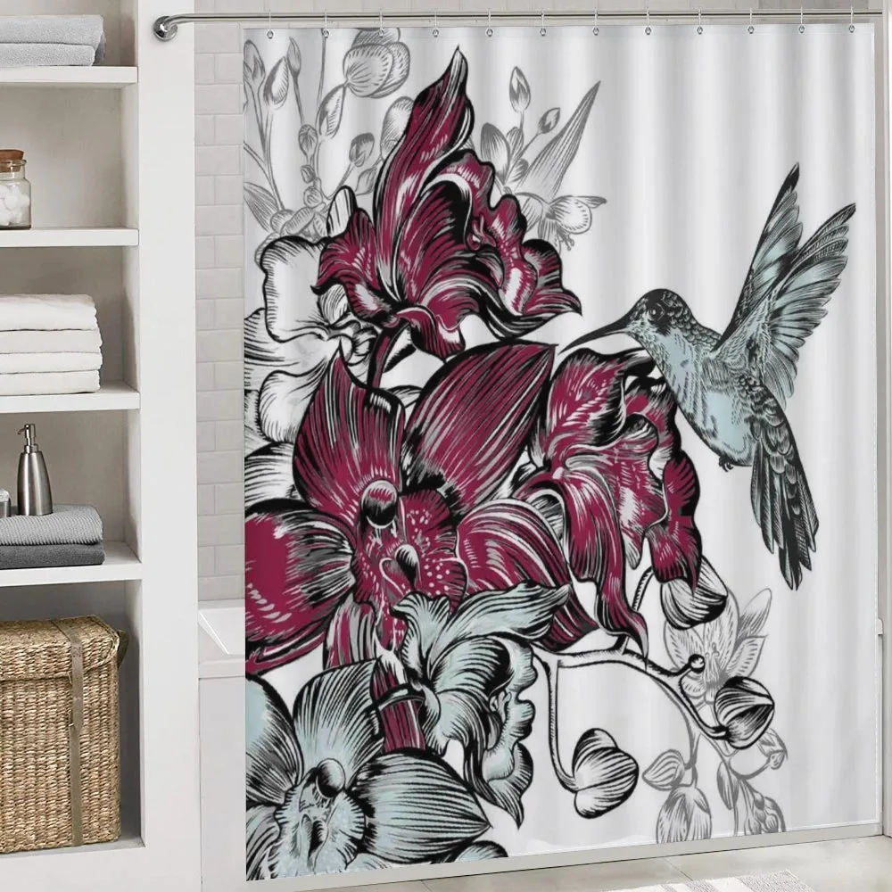 Orchids and Hummingbird — Detail 4