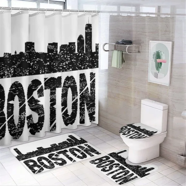 Scattered Silhouette on a shower curtain