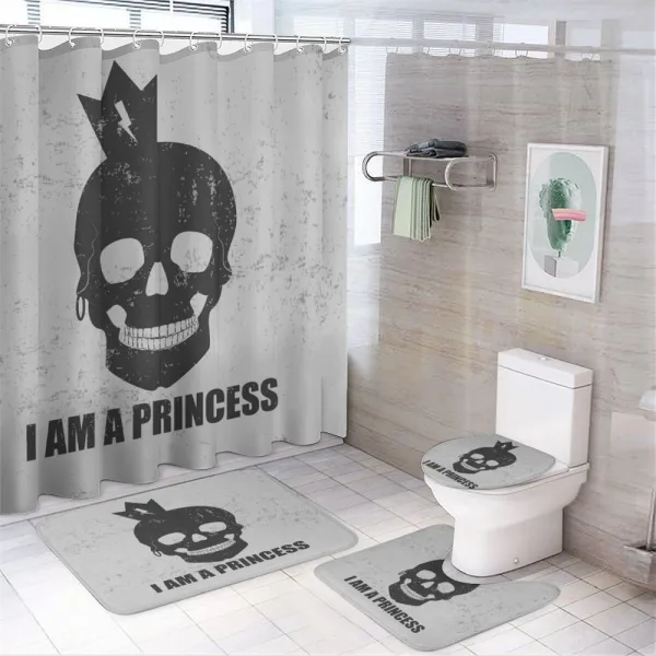 Skull in Crown on a shower curtain