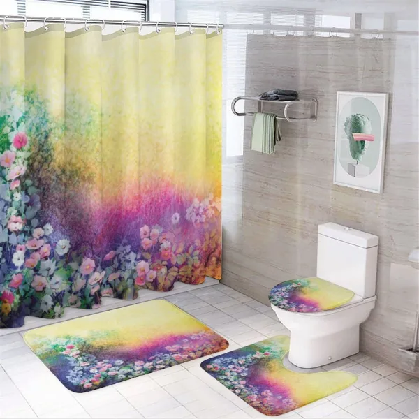 Spring Flowers Ivy Art on a shower curtain