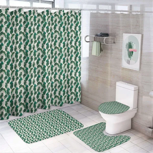 Tropic Forest Leaf Motif on a shower curtain