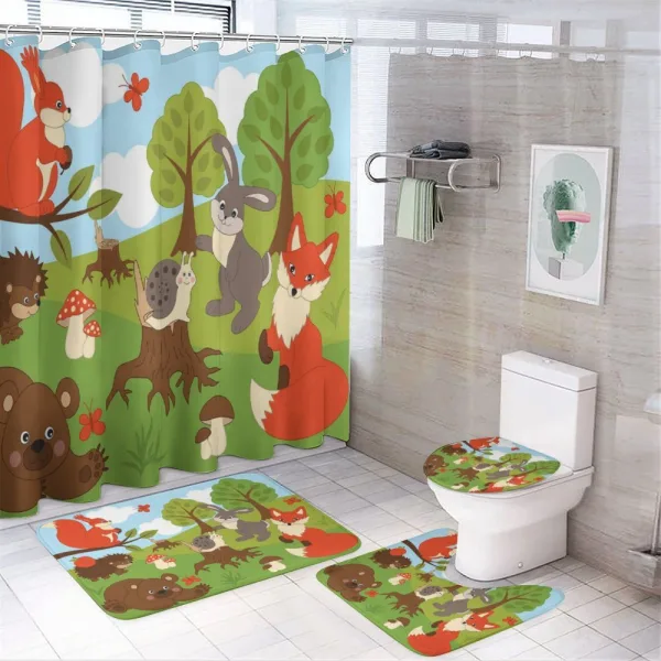 Woodland Fauna on a shower curtain
