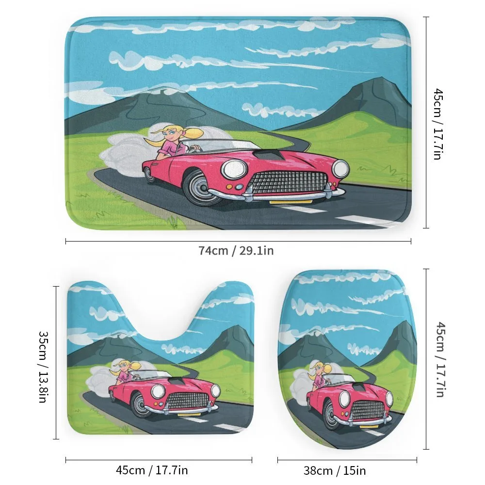 Blonde Girl Drives on Road — Detail 1