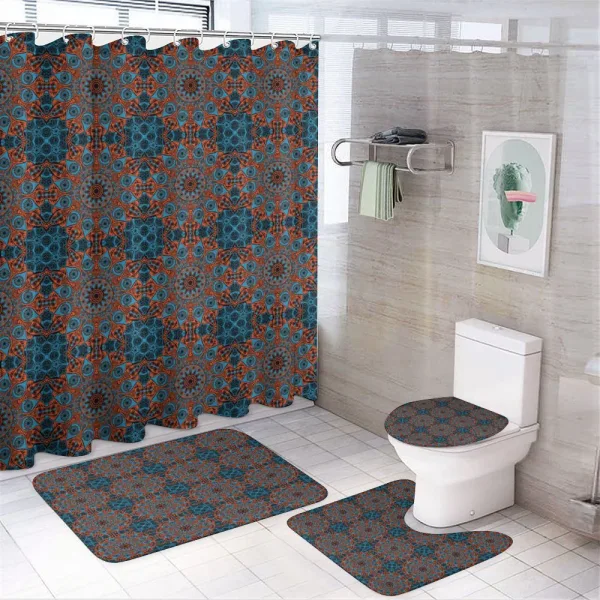 Chinese Lace Motif on a shower curtain