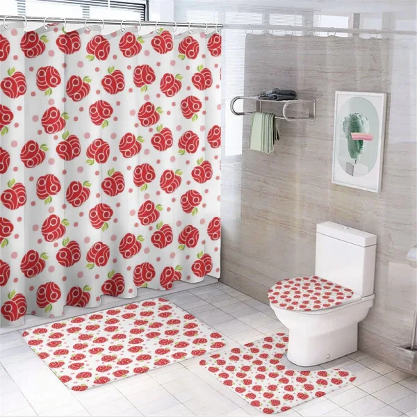 Curved and Dotted Fruit on a shower curtain