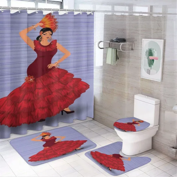 Dance Pose Spanish Lady on a shower curtain