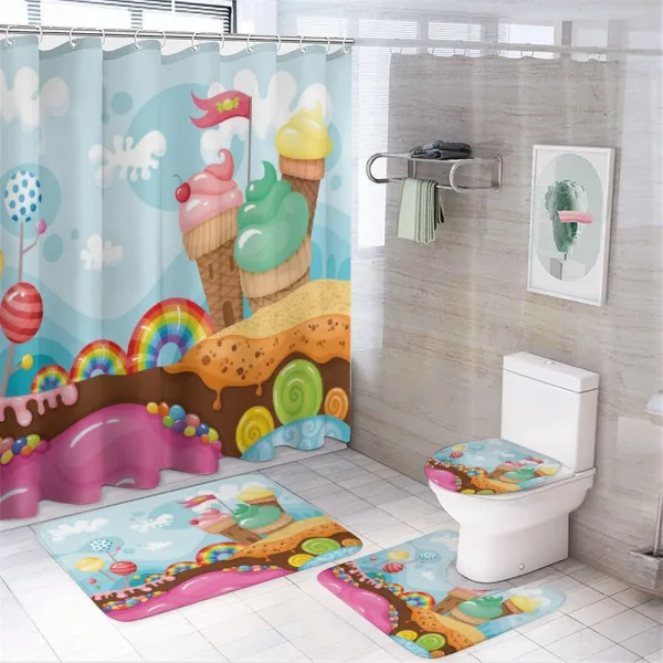 Dessert Land on a shower curtain