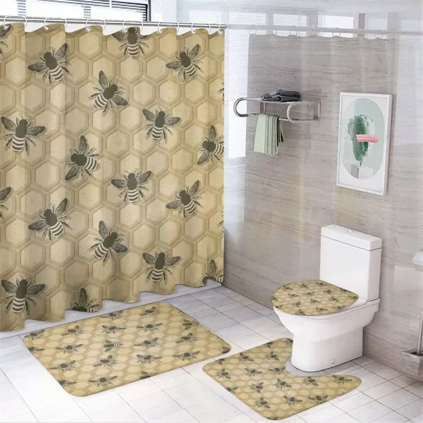 Eco-Friendly Beekeeping on a shower curtain