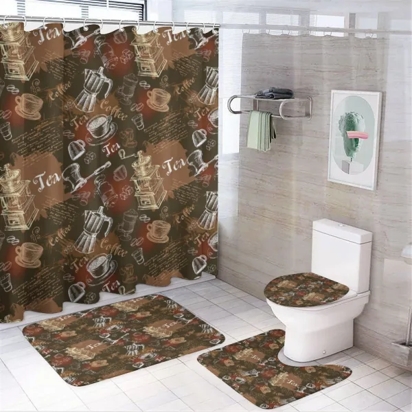 European Coffee Culture on a shower curtain