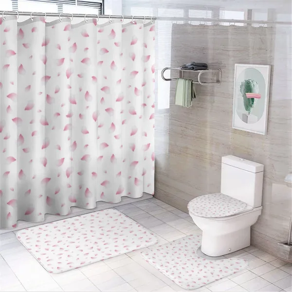 Flying Sakura Petals on a shower curtain