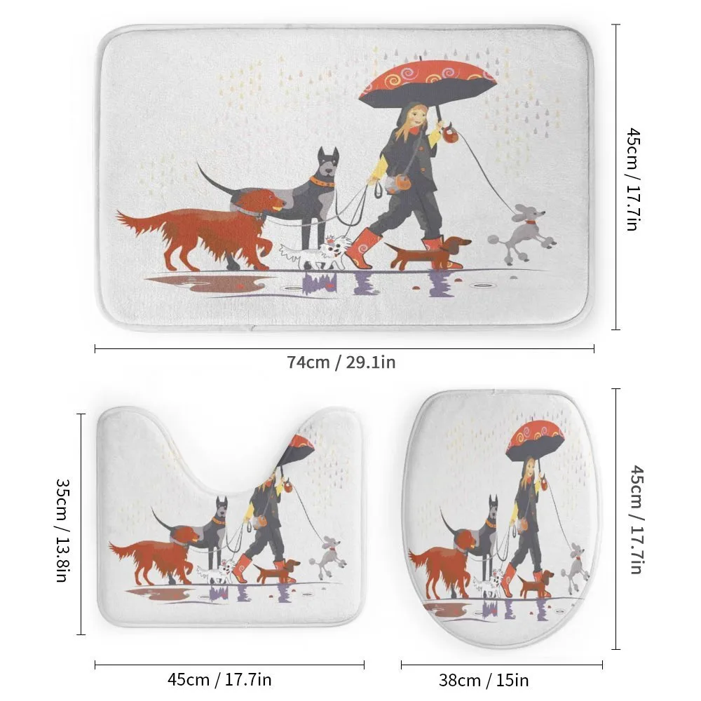 Girl with Dogs in Rain — Detail 1