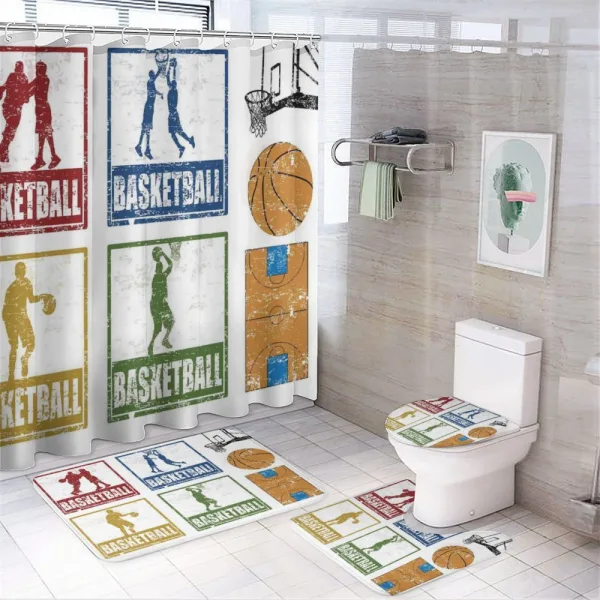 Grunge Basketball Sport on a shower curtain
