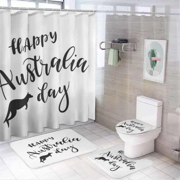 Happy Aussie Day on a shower curtain