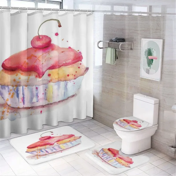 Ink Splatter Cupcake on a shower curtain