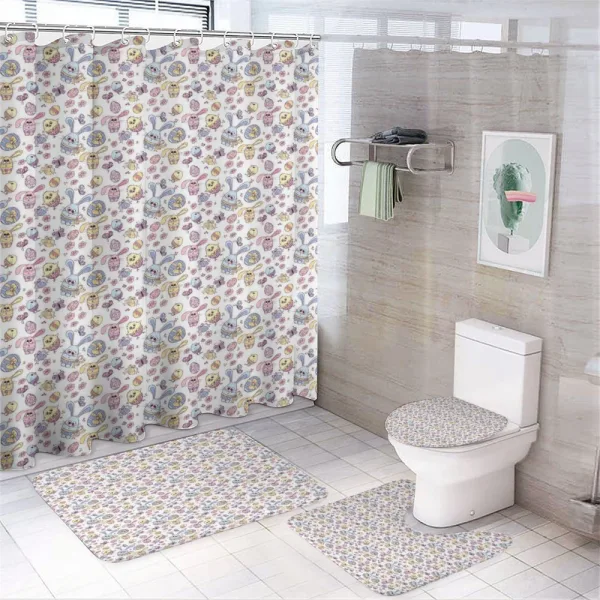 Kids Bunny and Chicken on a shower curtain