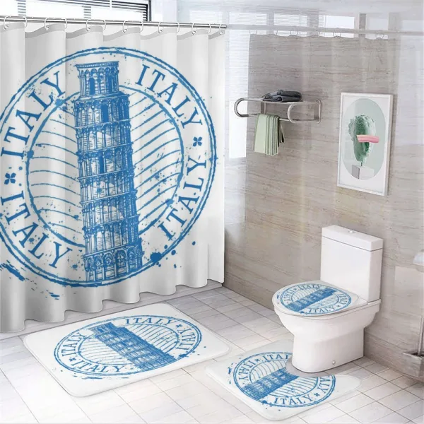 Leaning Tower Pisa Historical on a shower curtain