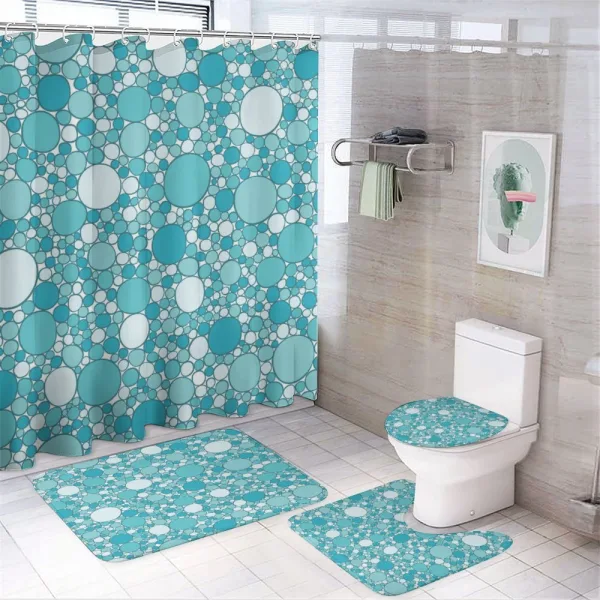 Modern Bubbles Pattern on a shower curtain