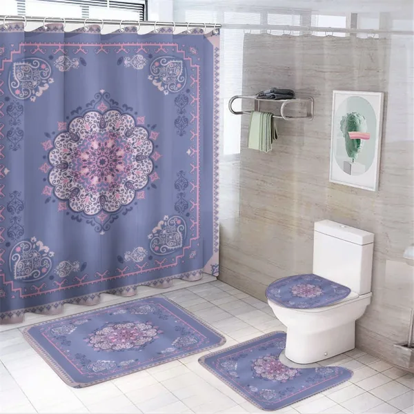 Oriental Design Arabesque Ornaments on a shower curtain